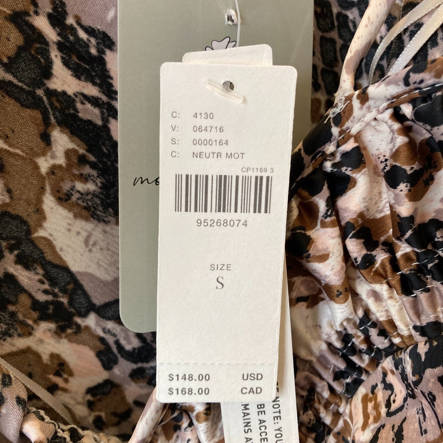 by Anthropologie Brown Snake Print NEW $148 Midi Dress - 0203DE