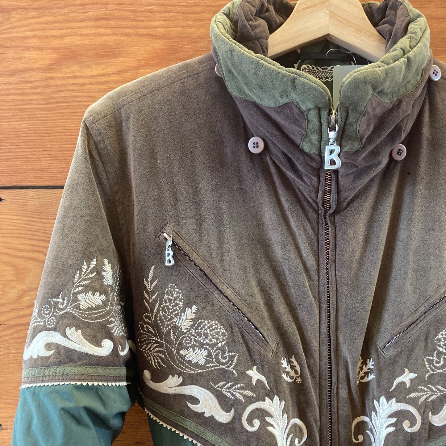 Vintage Bogner 90's Suede Embroidered Belted Rare Snowsuit - Size 10 - 0126LF