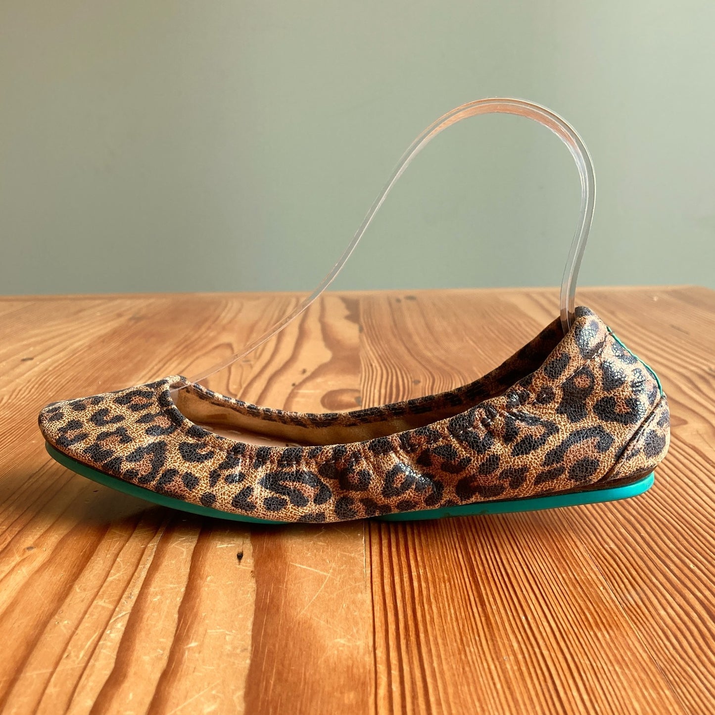 Tieks by Gavrieli Leopard Leather Ballet Flats Foldable Shoes - Size 7 - 0828AM