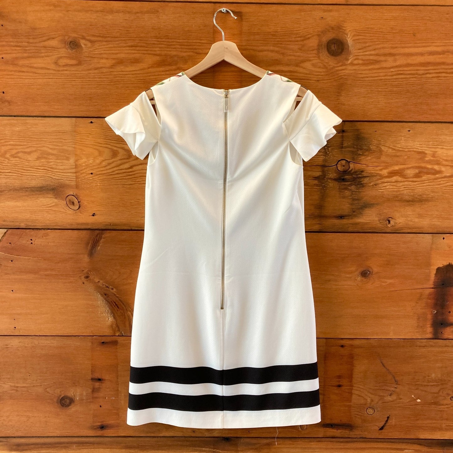 Ted Baker White Hummingbird Open Shoulder Emestin Dress - Size 2 - 0108SR