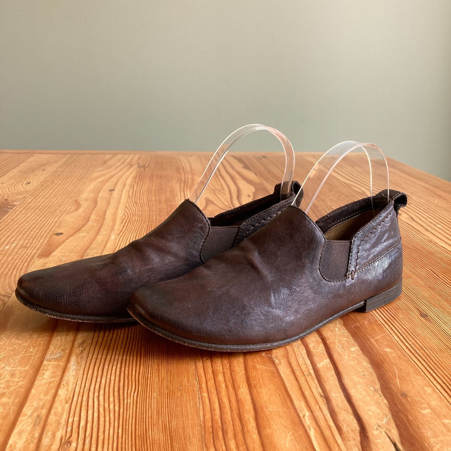 Frye Dark Brown Leather Slip-On Venetian Loafer Shoes - Size 7.5 - 0705SG