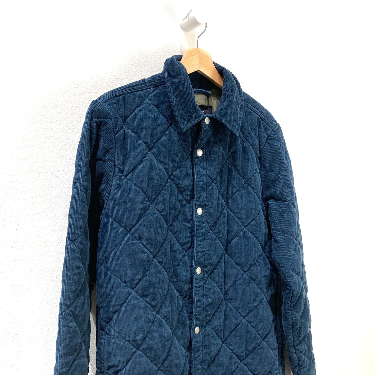 Finisterre Blue Corduroy Rockall Quilted Overshirt Jacket - Size XS - 0312IG