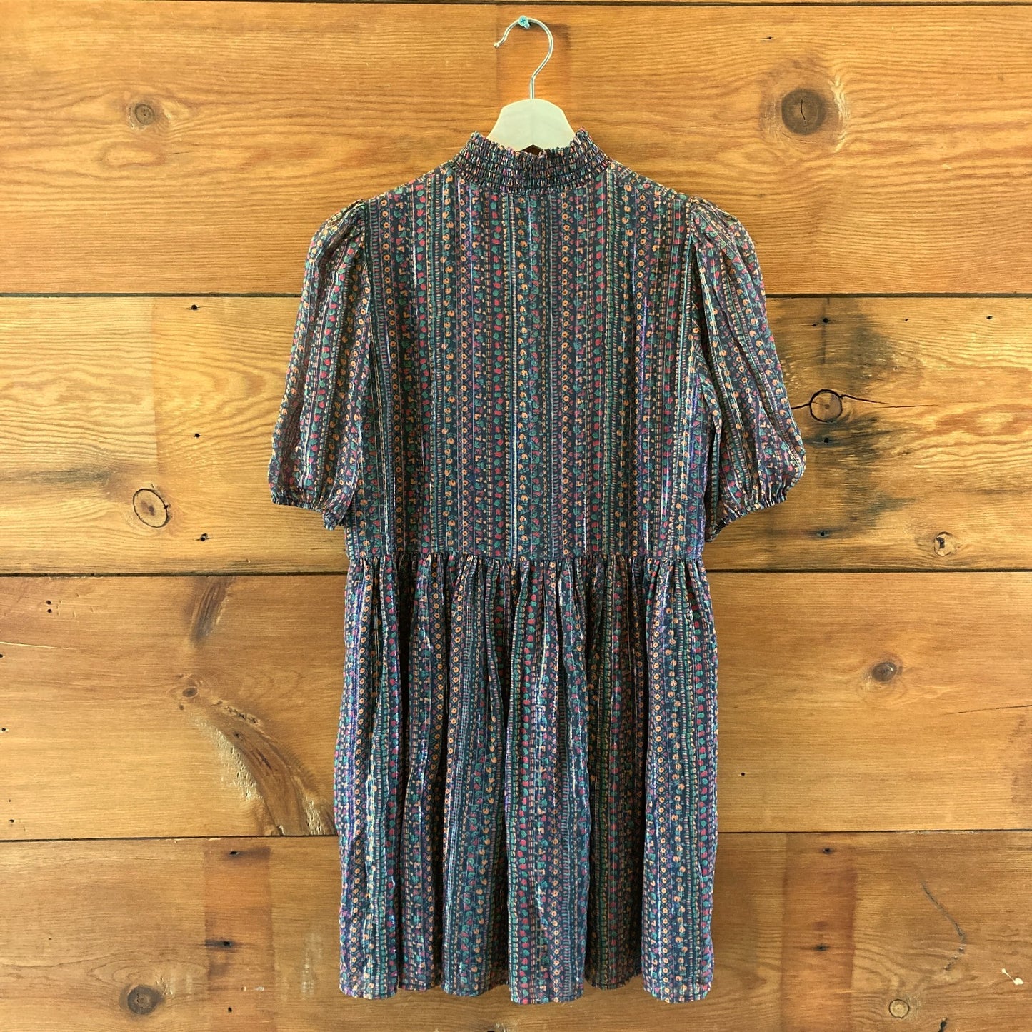 Sezane Autumn Prints Floral Pattern Metallic Thread Holy Dress - 0503RK