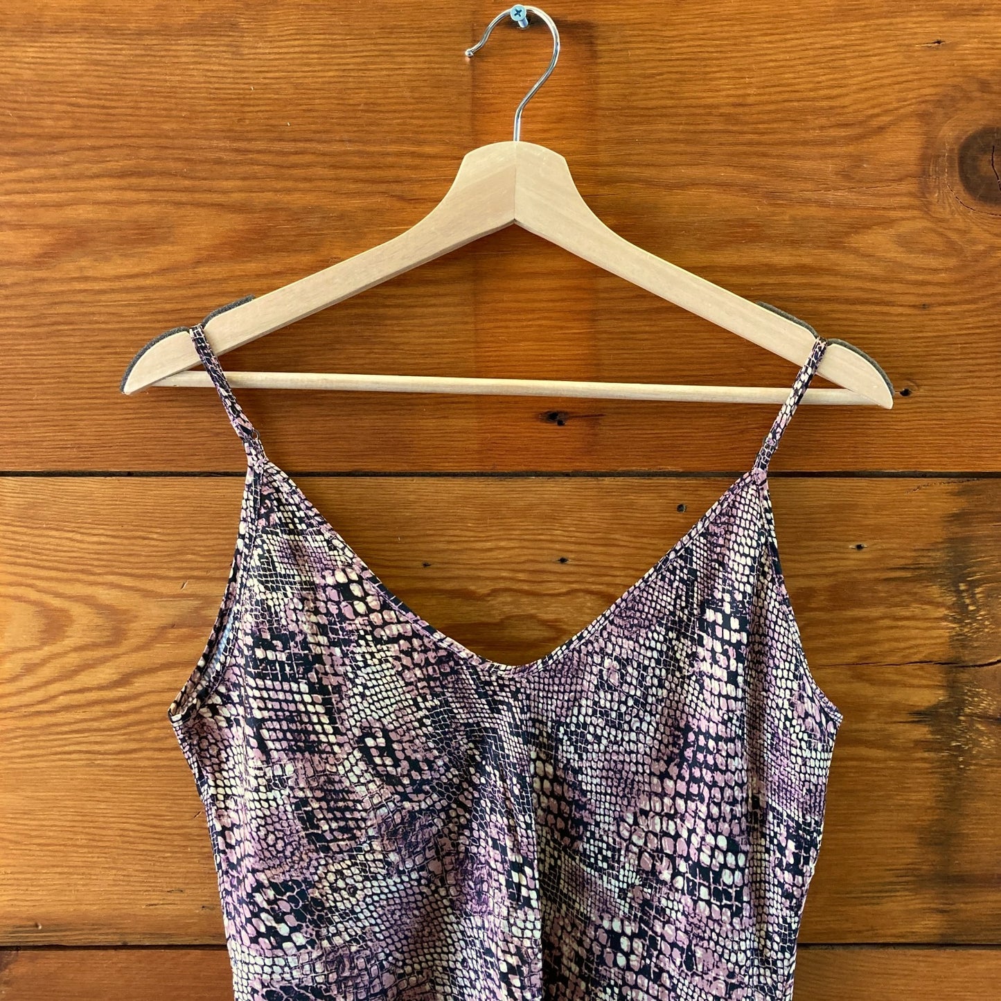 L'Agence Brown Snake Print V-Neck Cami Tank Top - Size M - 1011SC