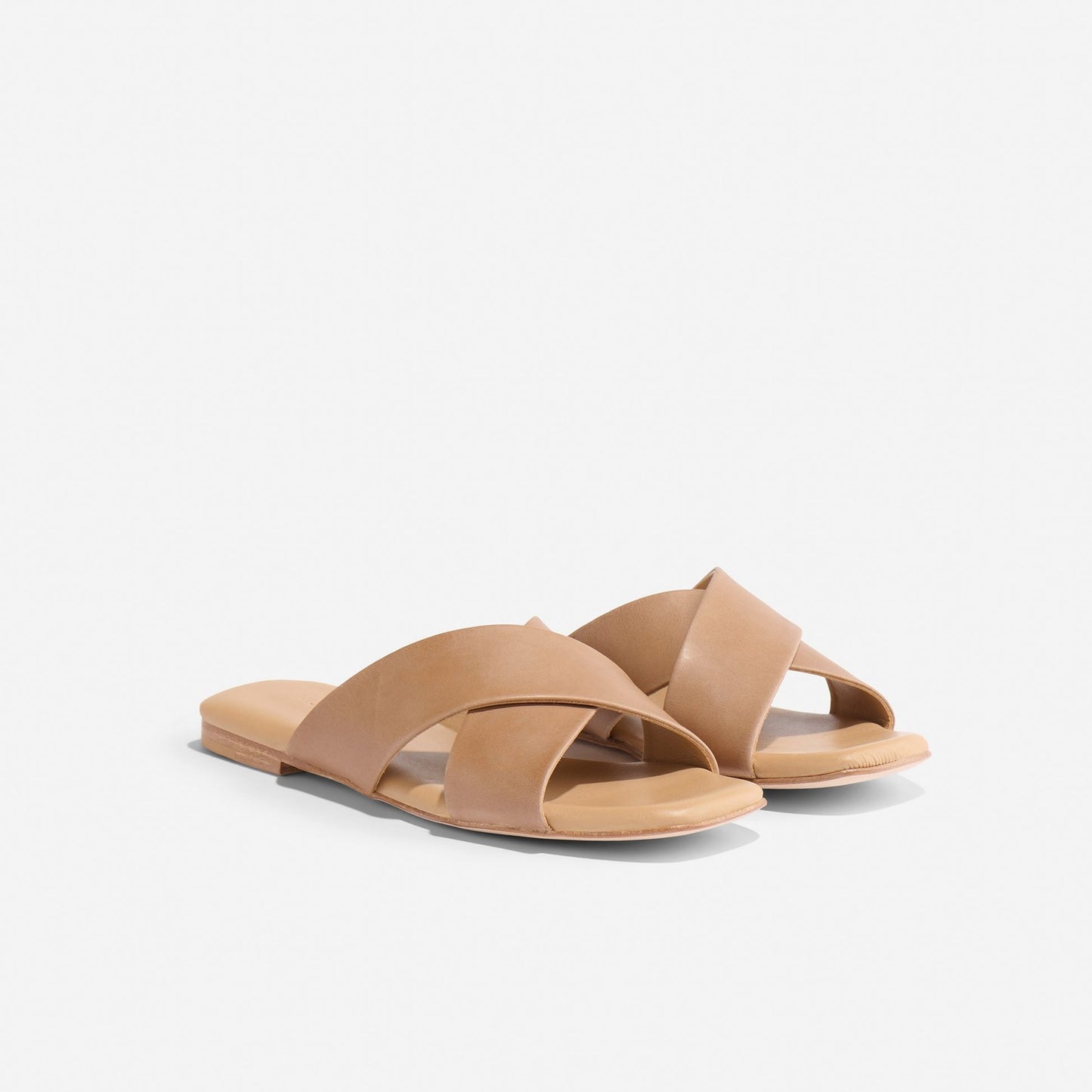 Nisolo Tan Leather Strappy Catalina Slide Sandals - Size 7.5 - NEW - 1125EA
