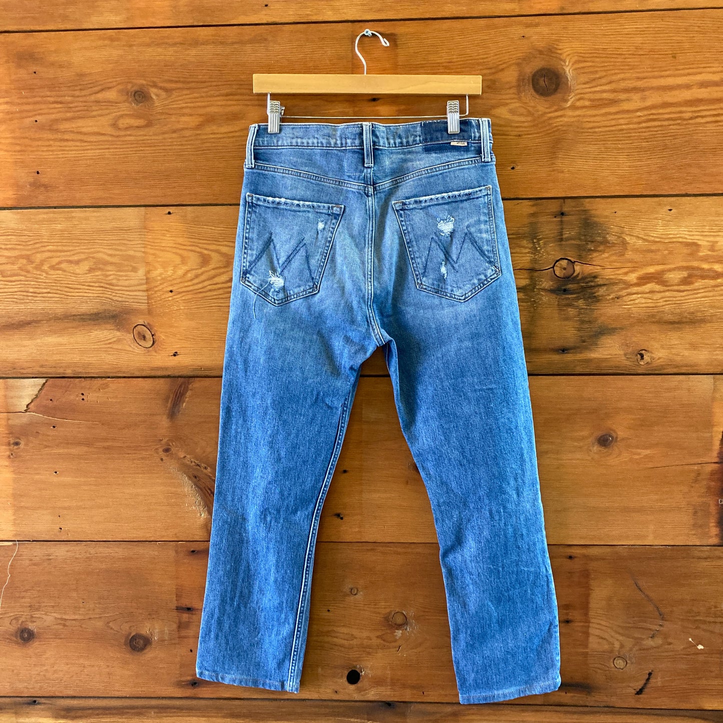 Mother Superior Light Wash Destroyed High Waisted Rider Jeans - Size 30 - 0408ME