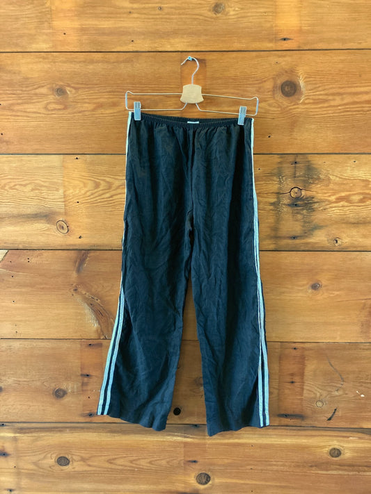 DONNI Black The Linen Crop Racer Stripe Pants - Size S - 0312IG
