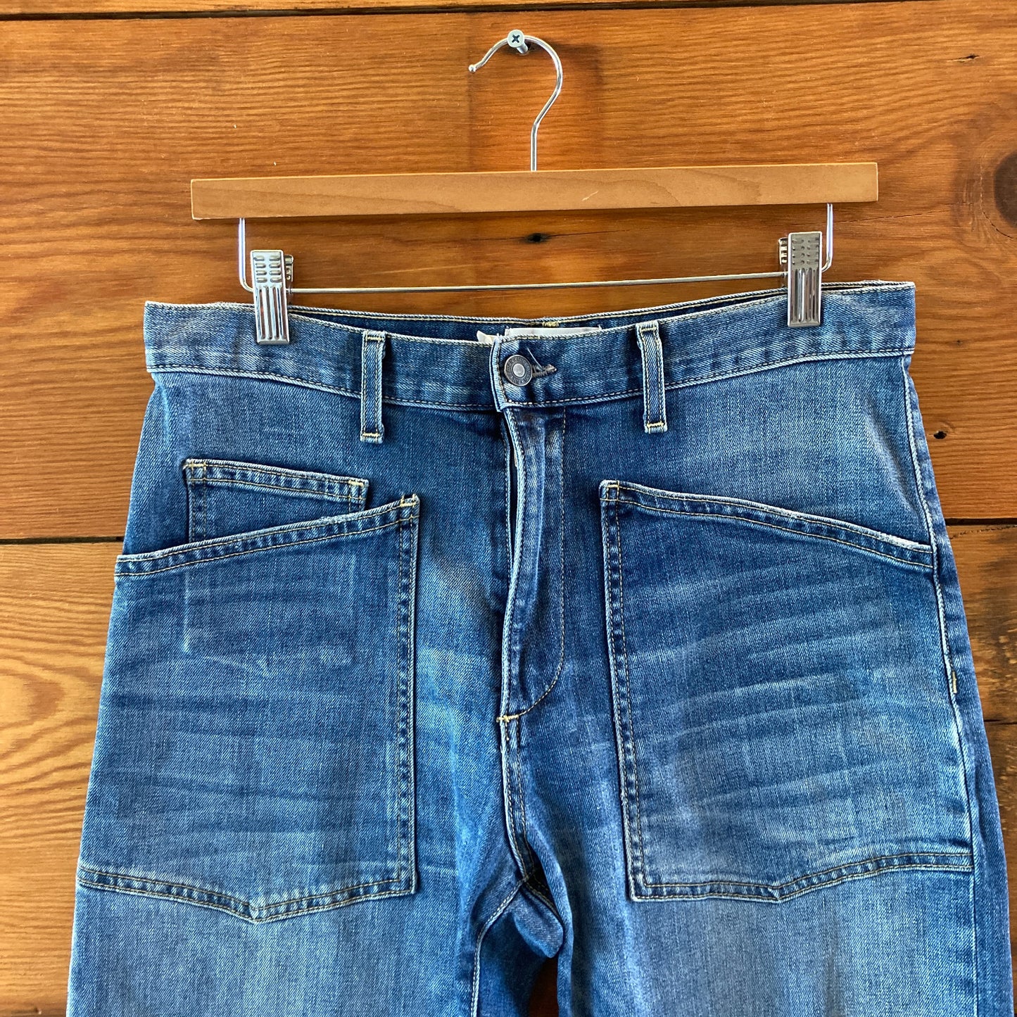 Nili Lotan $395 Shon Classic Wash Bowleg Barrel Leg Jeans - Size 27 - 0209SB