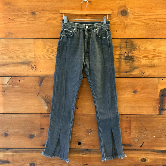 24 - EB Denim NEW Black Wash Grade School Straight-Leg Split-Hem Jeans 0902SD