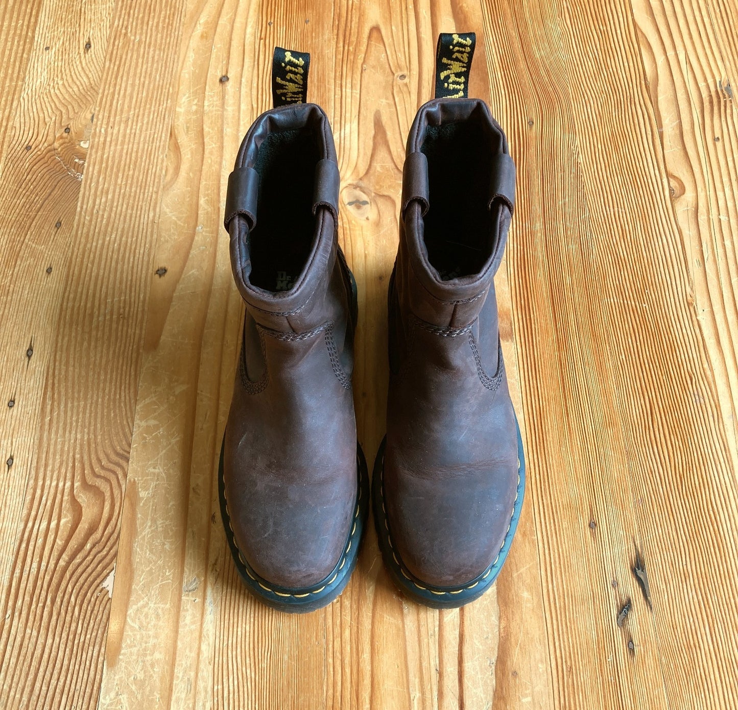 Dr. Martens Dark Brown Leather Anistone Lo Biker Boots w/ Box - Size 8 - 0425SV