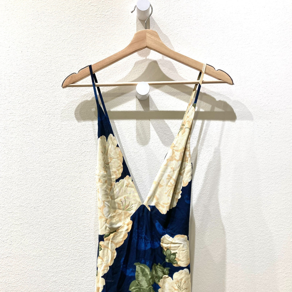 Reformation Navy Floral Print Side Slit Low Back Renee Dress - Size XS - 0312IG