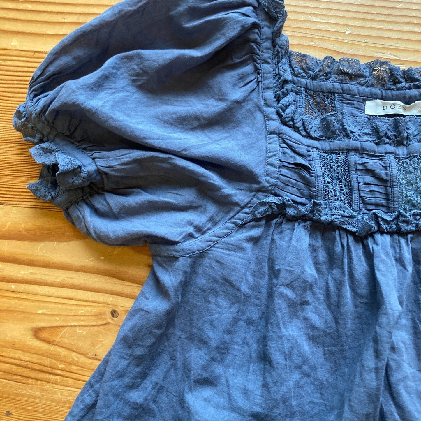 Doen Gray Short Sleeve Soft Organic Cotton Frances Top - Size S - 0502NR