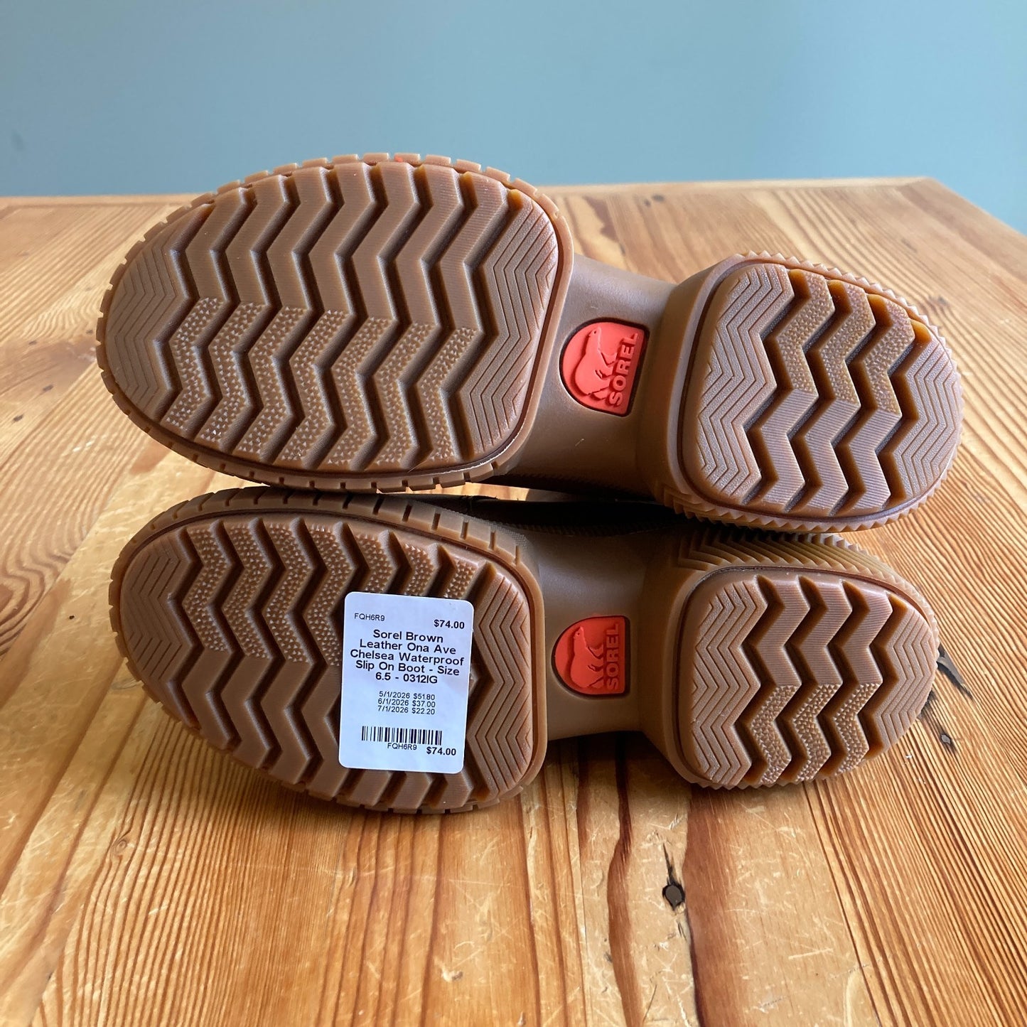 Sorel Brown Leather Ona Ave Chelsea Waterproof Slip On Boot - Size 6.5 - 0312IG