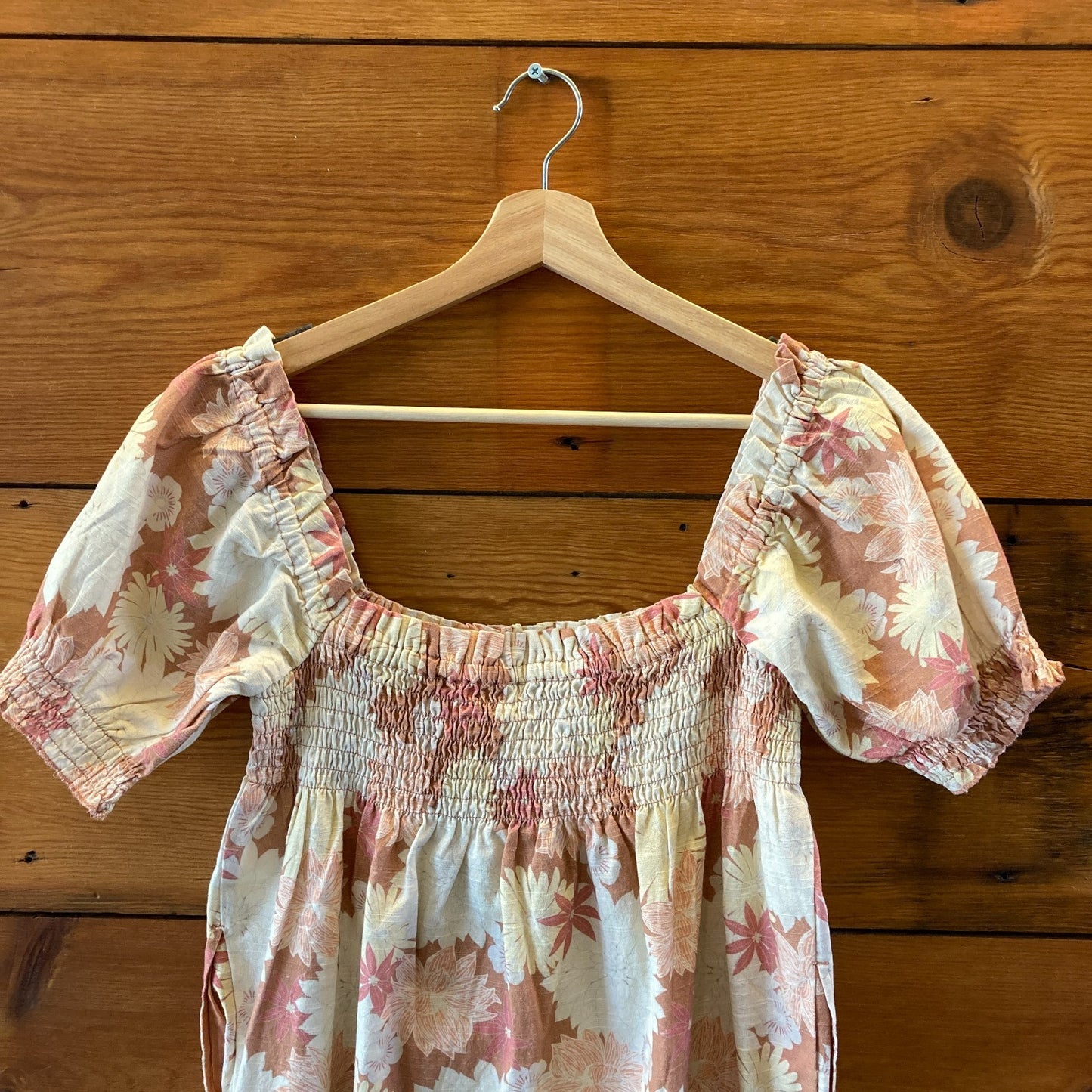Faherty Pink Jicaro Island Print  Ramona NEW Neck Dress - Size S - 0514AK