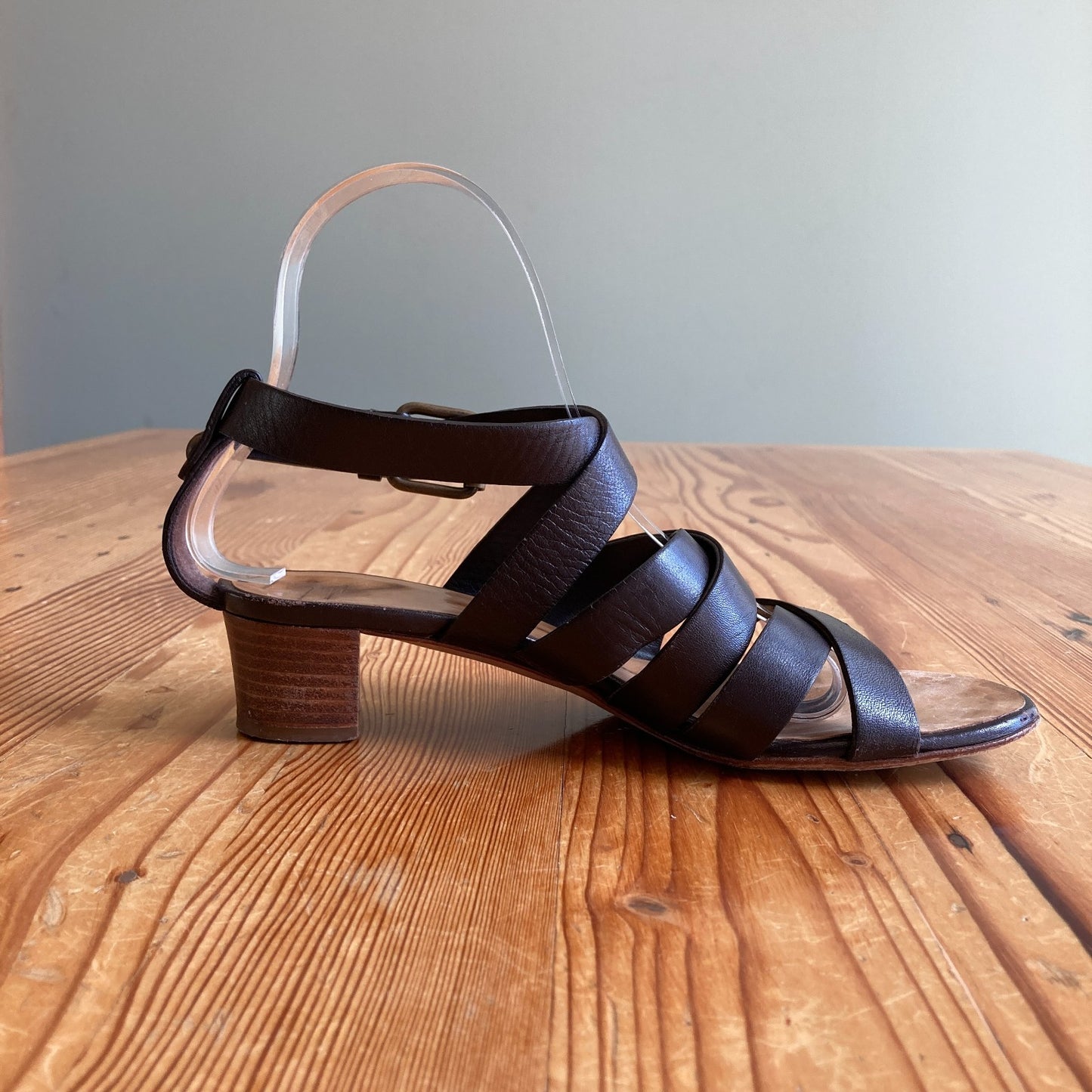 Giuseppe Zanoti Brown Leather Strappy Sandals Shoes - Size 37 / 7 US - 0601BC