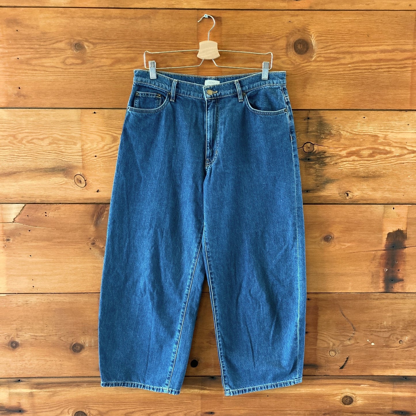 Ozma Dark Wash Relaxed Wide Leg High Rise Jeans - Size 30 - 0815CJ