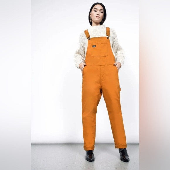 Wildfang Orange Essential Bib Workwear Overalls  - Size 1X - 0530JF