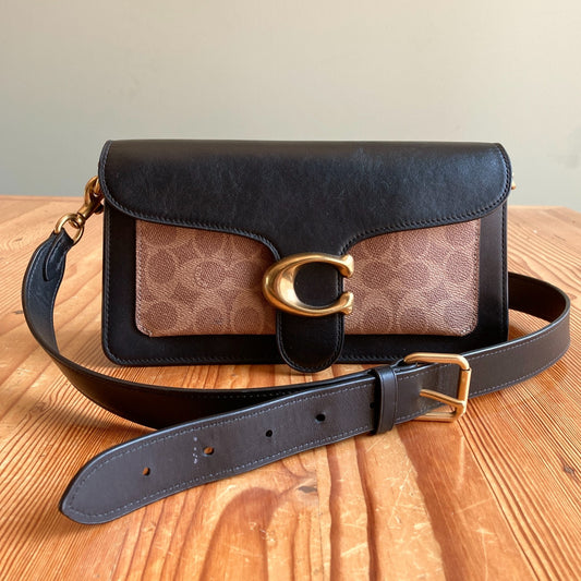 Coach Black Brown Signature Monogram Tabby Shoulder Bag 26 - 0708LG