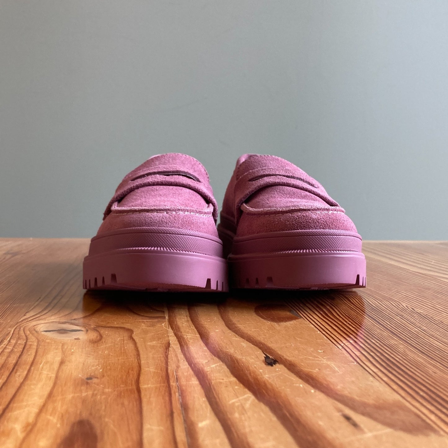 5.5 - Patina Pink Foxglove Suede Zoe Chunky Penny Loafer Shoes 0104KR