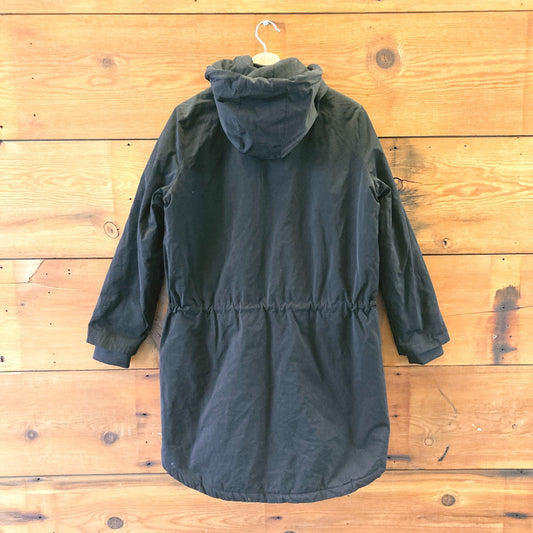 XS - Samsoe Samsoe Black Hooded Sherfield Parka Coat Jacket 3333MC