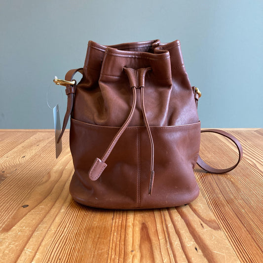 Coach 4151 Tan Brown Leather Vintage Thompson Drawstring Bucket Bag 0308LS