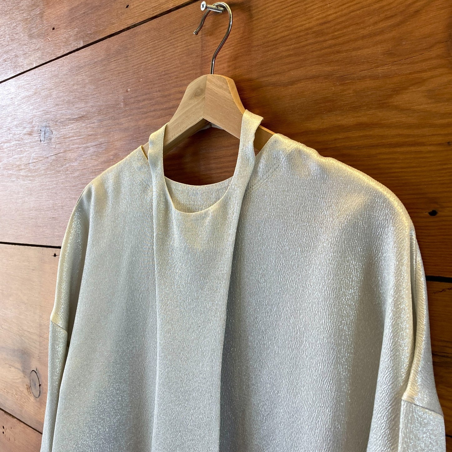Valentino Garavani Silver Layered Crepe Shirt Top - Size 38 / M - NEW - 0924GC