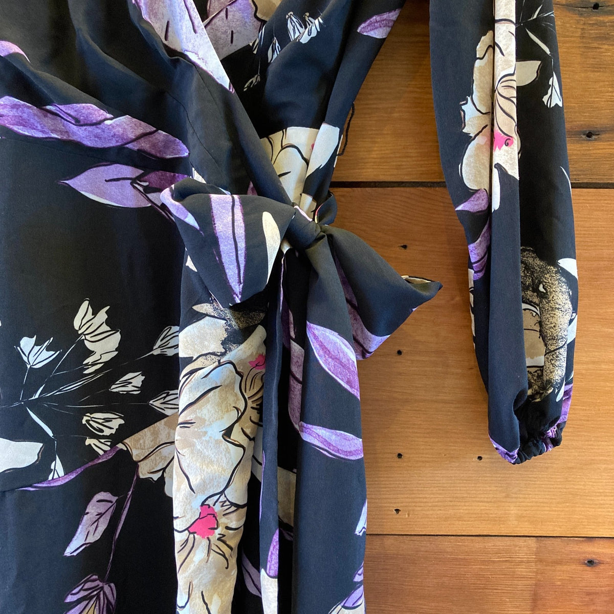 Hutch $210 Anthropologie Black Floral Wrap Dress - Size XS Petite - NEW - 0306CH