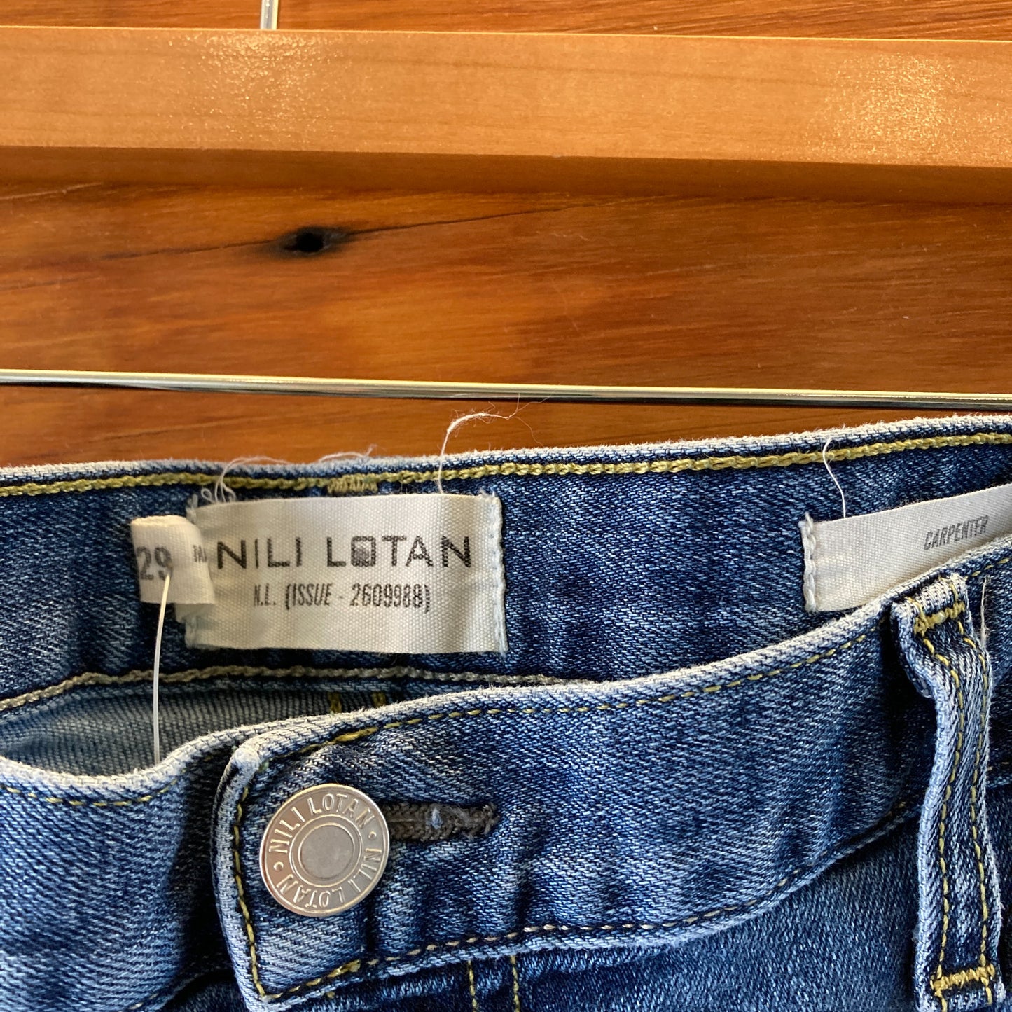 Nili Lotan Medium Wash Carpenter Barrel Leg Utility Jeans - Size 29 - 0721DK