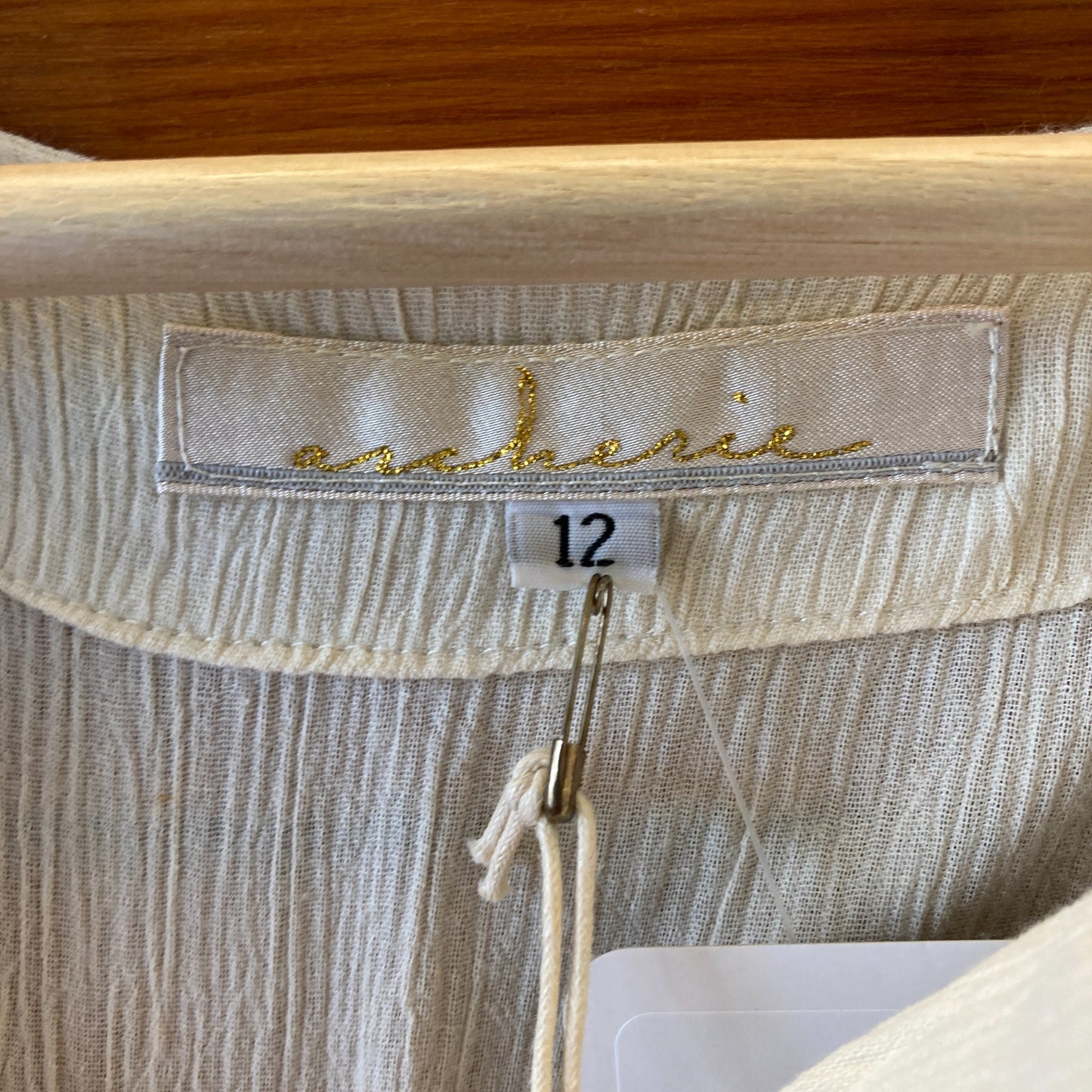 Archerie $295 Cream Cotton Crepe Angelique Dress - Size 12 - NEW - 0416JW