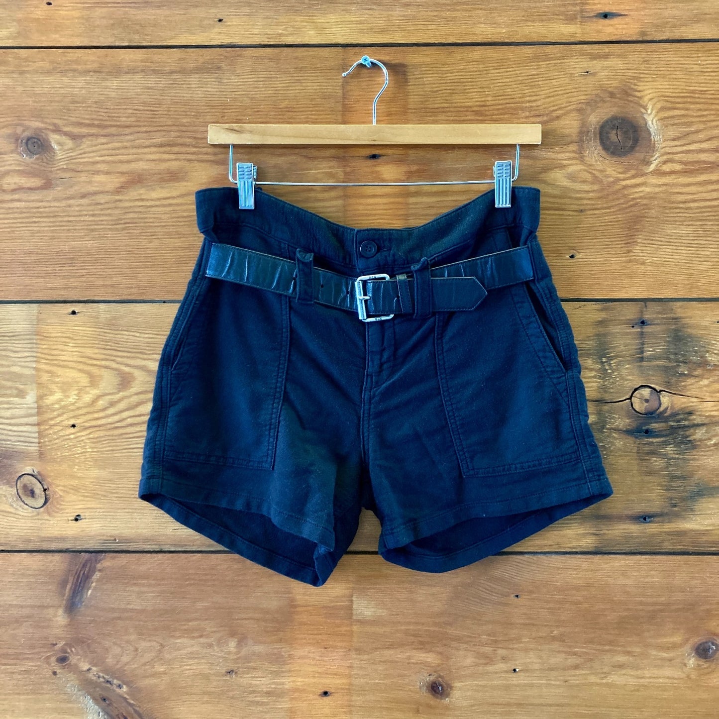 Rta Black Black Belted Stretch Fit Womens Shorts - Size XS - 0521AB