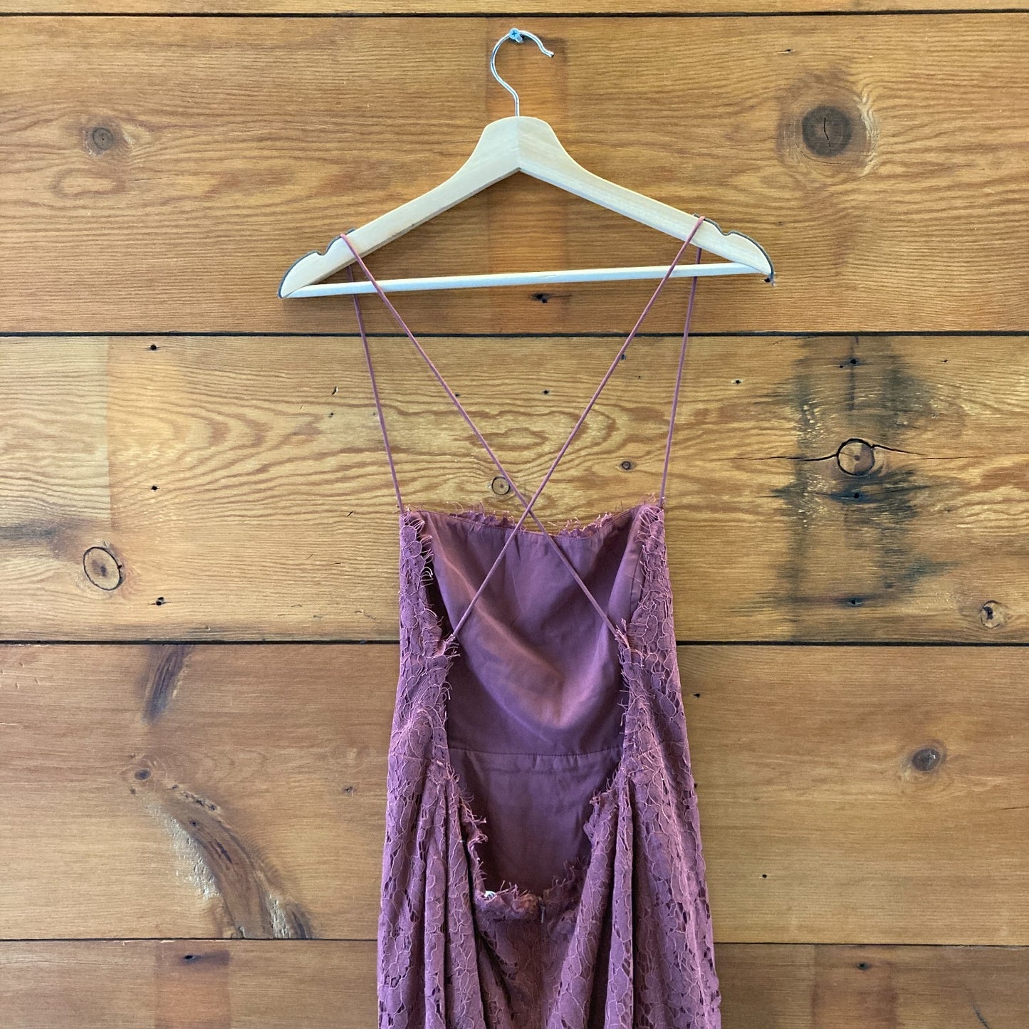 12 - Fame and Partners Rose Pink NEW $100 Lace Low Back Dress 0306CH