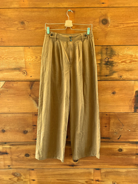 Madewell NEW Brown Harlow Drapey Twill Wide-Leg Pants - Size 4 - 0623KR
