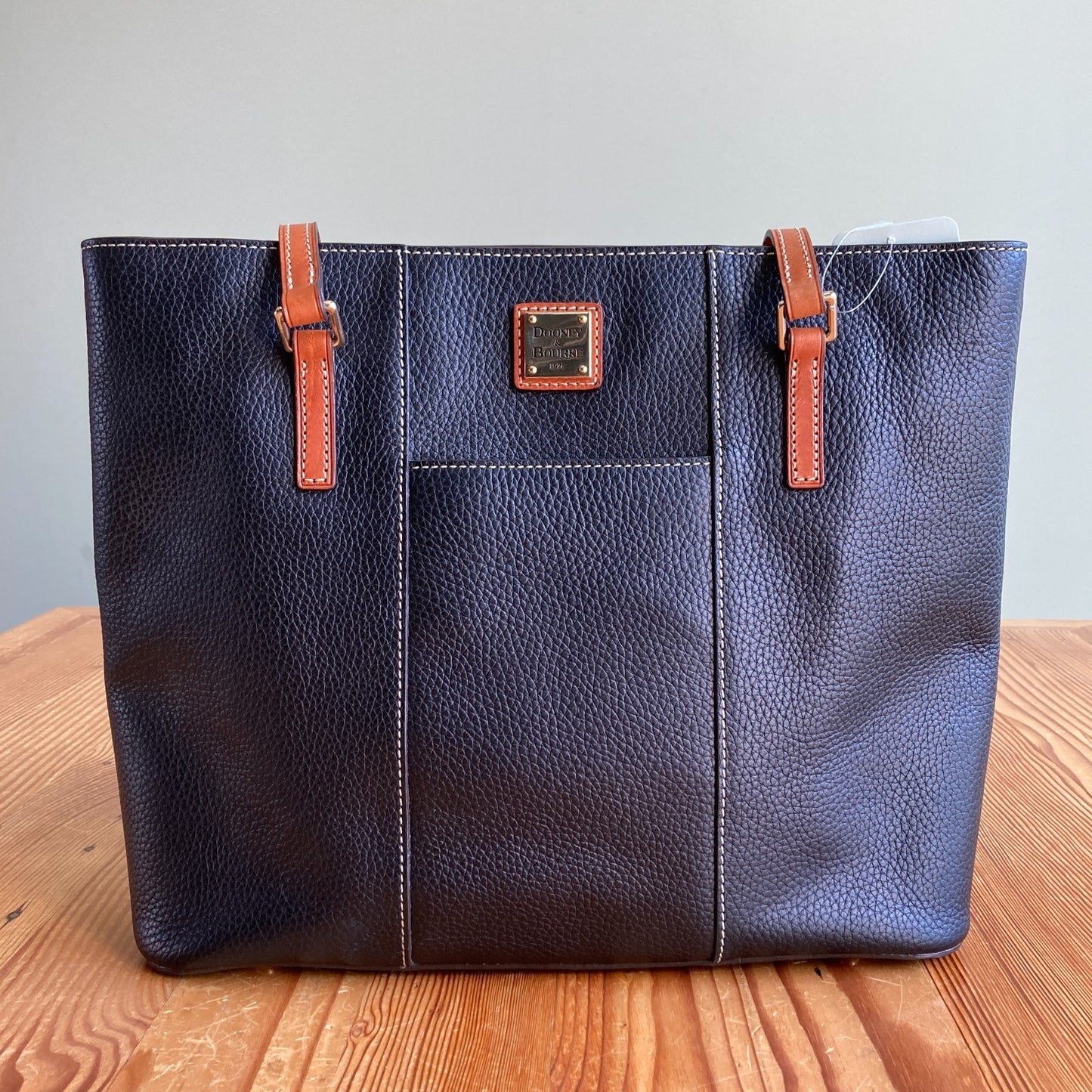 Dooney & Bourke Navy Pebble Grain Satchel Short Handle Shopper Tote Bag - 0311AY