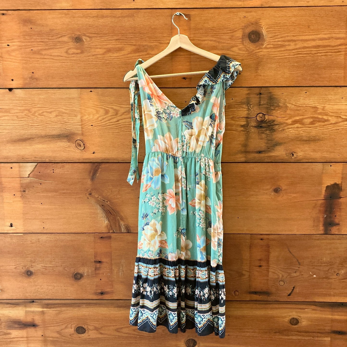 Farm Rio Anthropologie Mint Floral NEW Monica Wrap Dress - Size S P - 1118SM