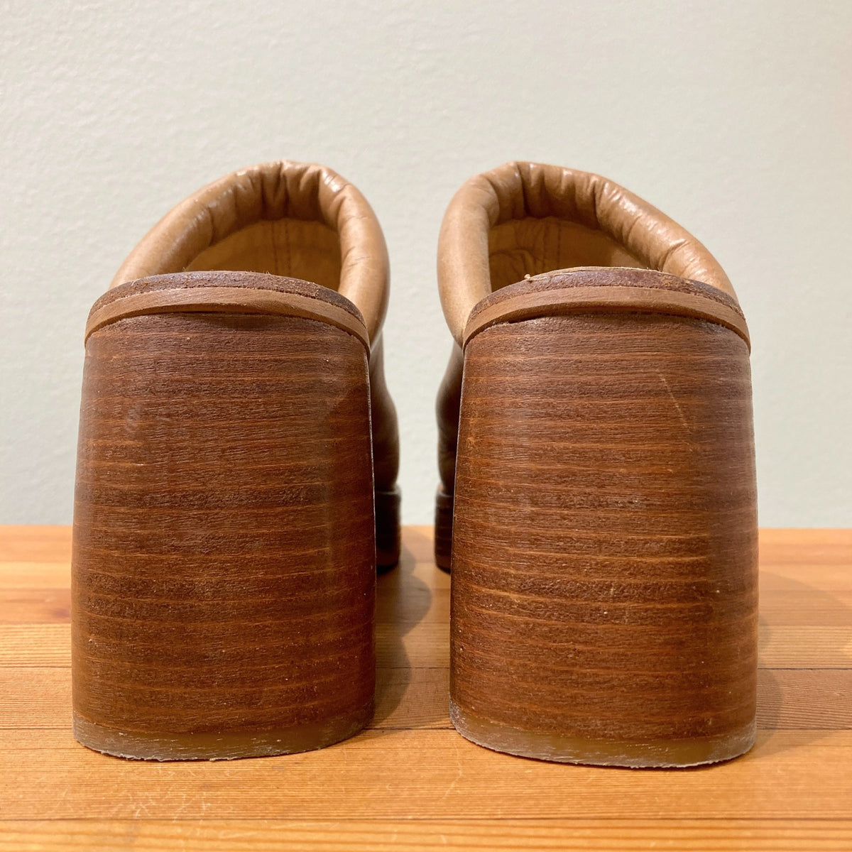 Free People Tan Ruby Platform Mule Slip On Heels Shoes - Size 36 / 6 - 0312IG