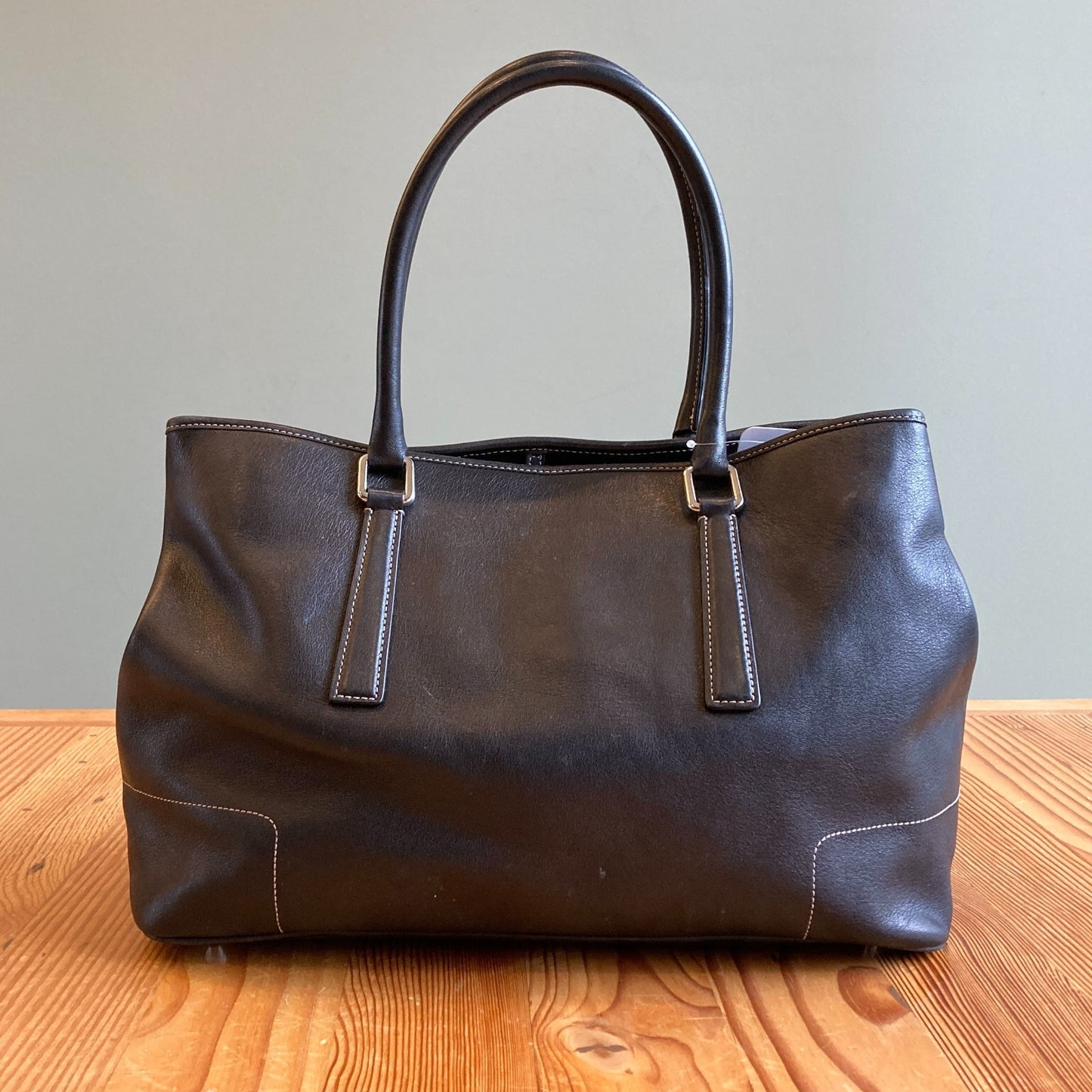 Coach VTG Y2K 2001 Hampton Black Leather Tote Bag Purse D1J 7757 *stain 0204NC
