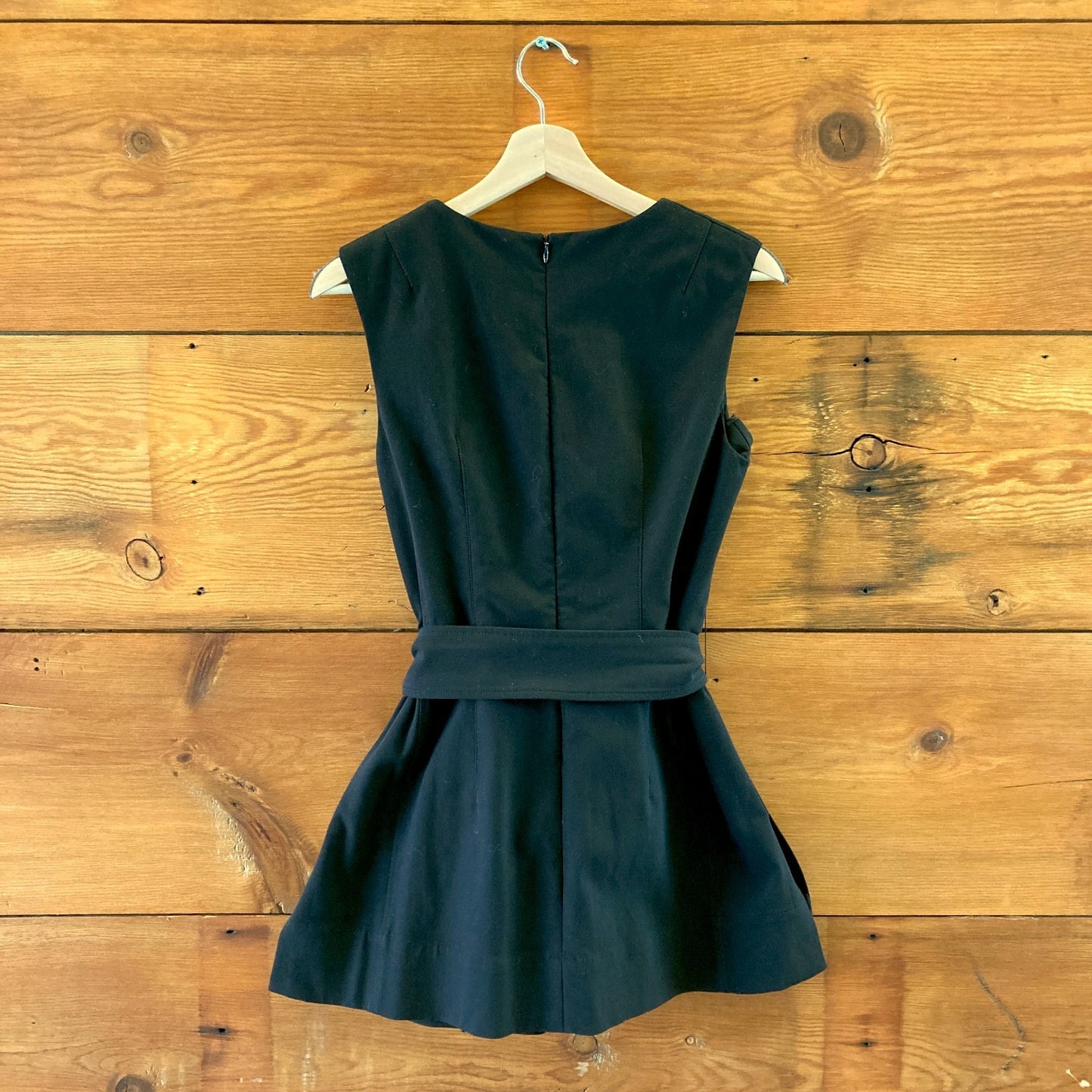 MM Lafleur Black Sleeveless Tie Waist Tunic Side Split Dress - Size 6 - 0204AB