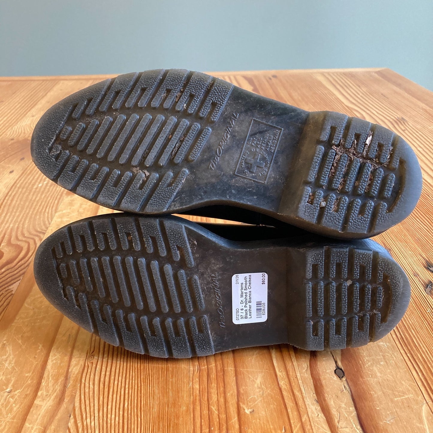 37 / 6 - Dr. Martens Black Polished Smooth Leather Bianca Chelsea Boots 0727SO