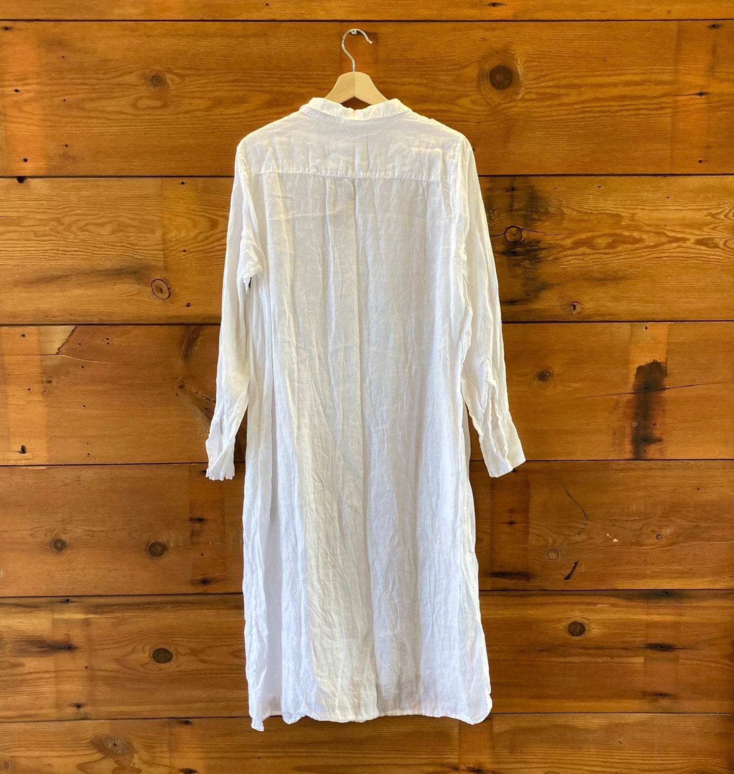 CP Shades White 100% Linen Long Sleeve Button Up Shirt Dress - Size M - 0721DK