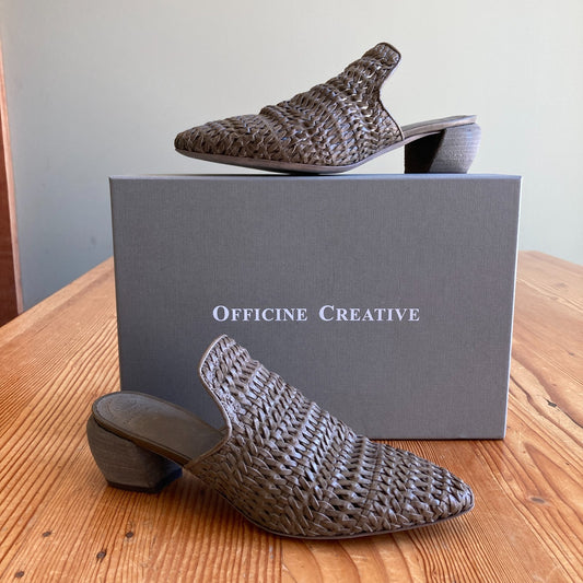 Officine Creative Gray Leather $747 Sally Mules Shoes w/ Box - 38.5 - 4427SC
