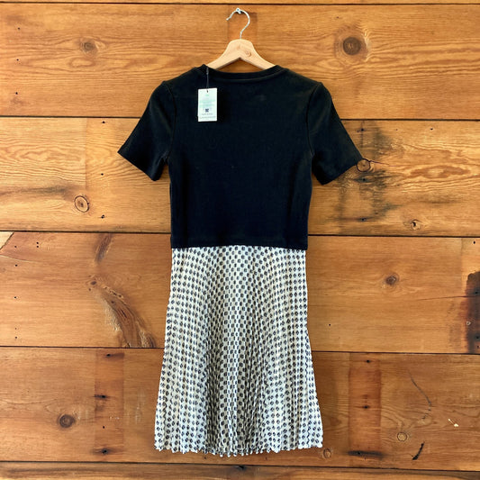 Claudie Pierlot Black & White Short Sleeve Dress - Size 1 / S - NEW - 0818SL