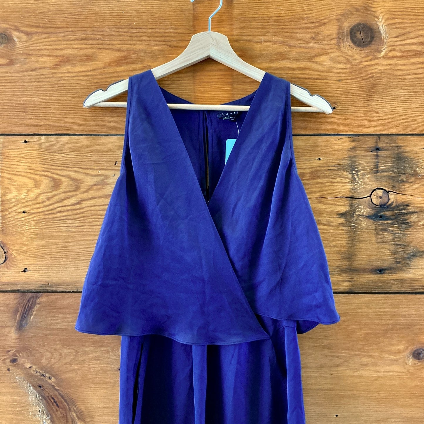 Theory Navy Blue Sleeveless 100% Silk Osteen Dress - Size 6 - 1007OW