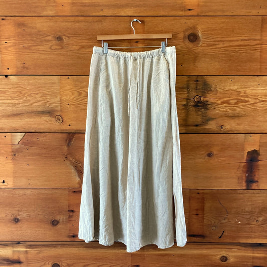 Velvet Graham & Spencer Tan Linen Drawstring Maxi Skirt - Size M - 4427SC
