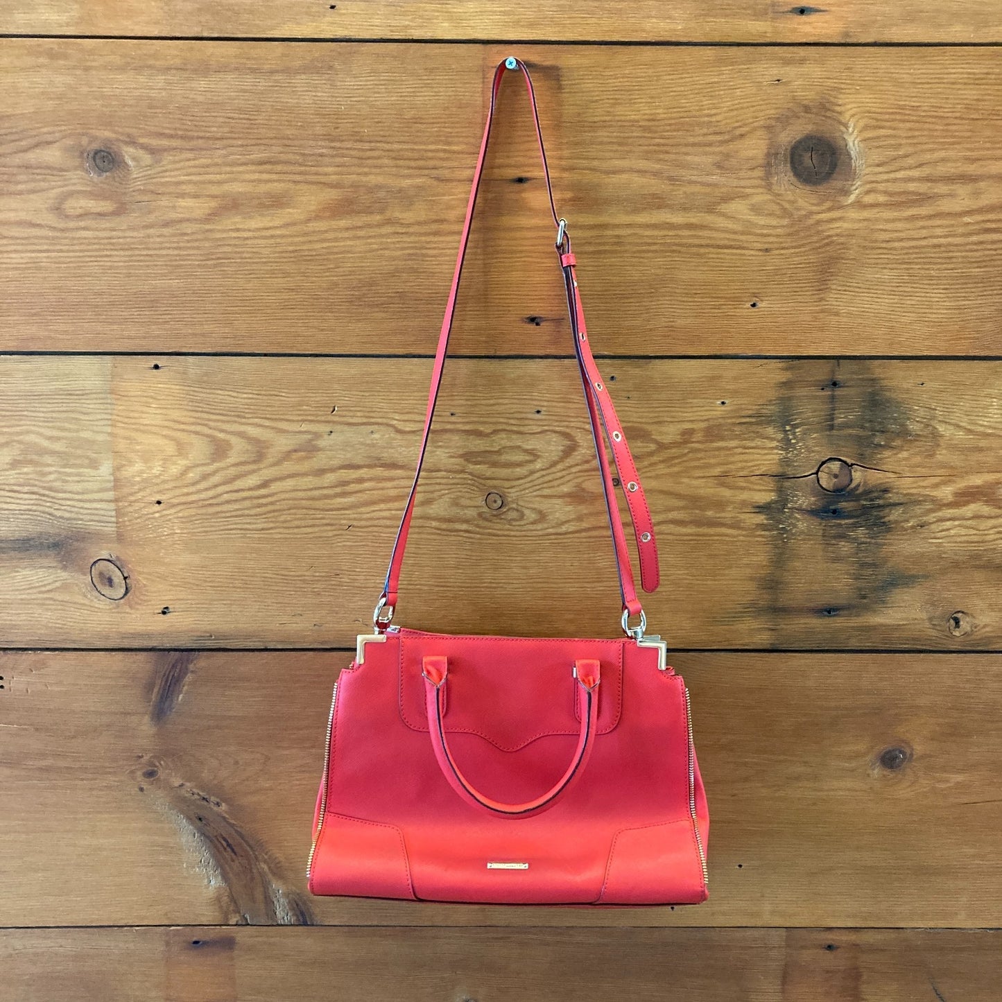 Rebecca Minkoff Red Saffiano Leather CrossbodyAmorous Satchel Purse - 0621AS