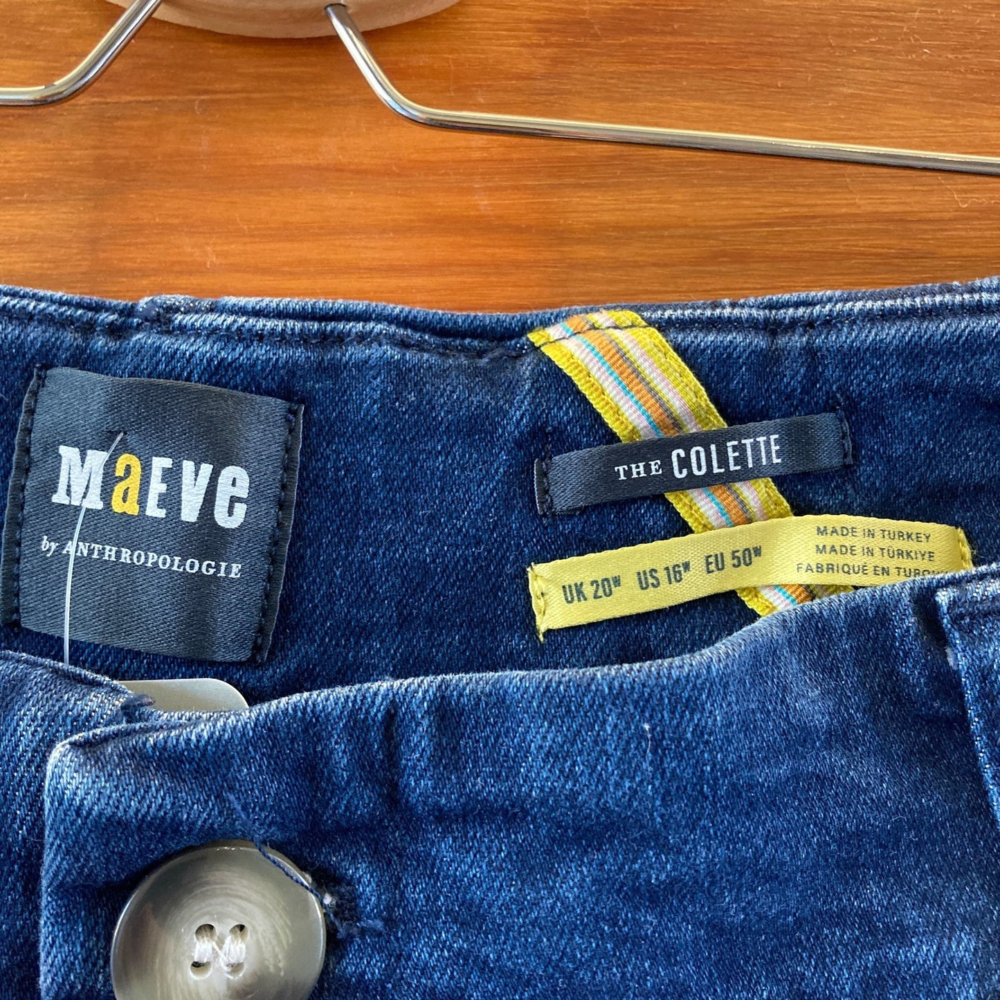 Maeve Dark Wash High Rise Wide Leg Cropped Colette Jeans - Size 34 - 0419JP