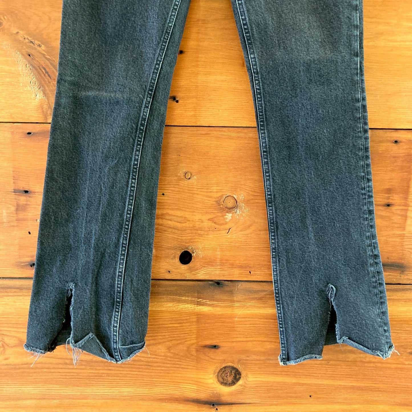 Anine Bing Black Button Fly Roxanne Split Hem Flare Jeans - Size 29 - 0504AK