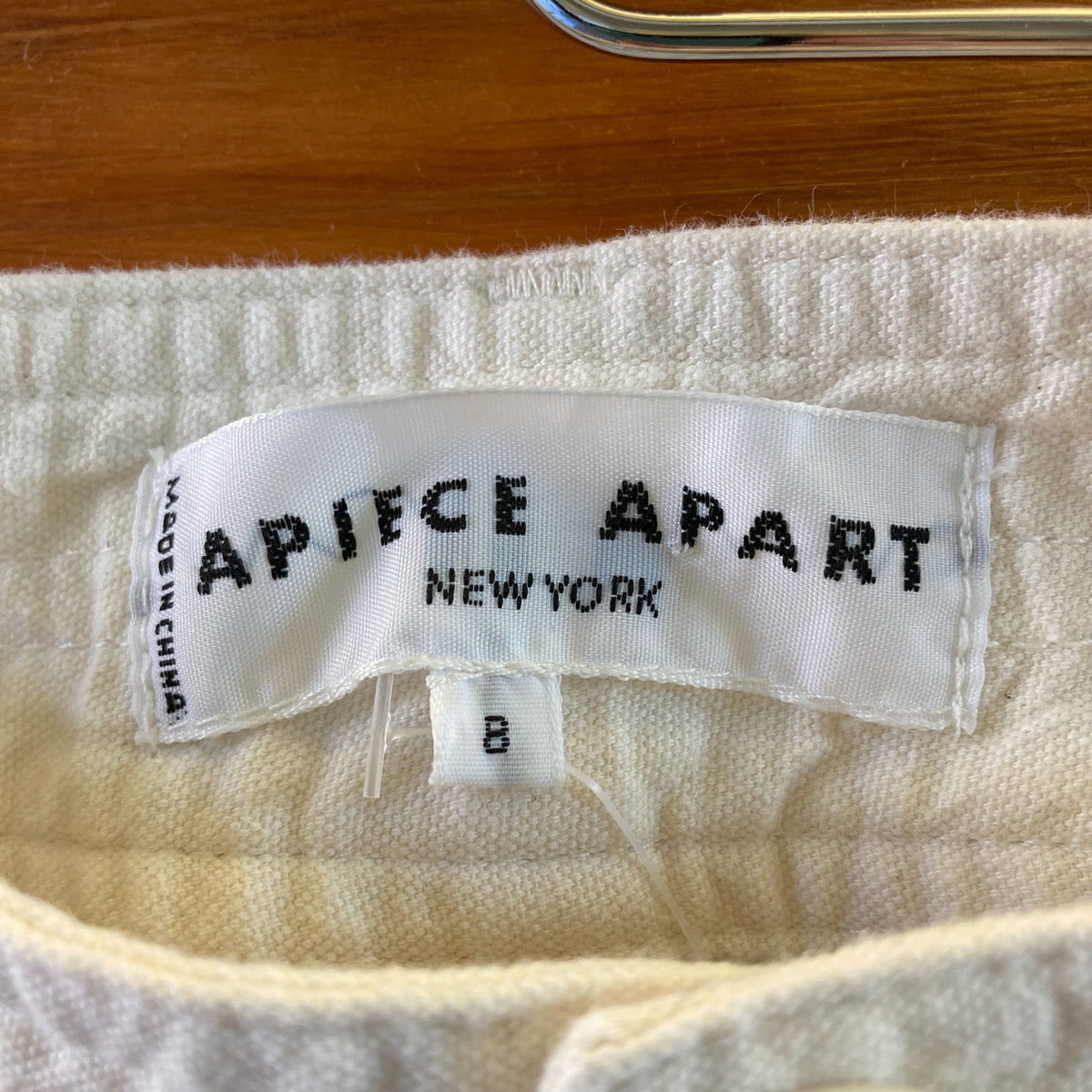 Apiece Apart Ivory High Waisted Wide Leg Cotton Pants - Size 8 - 0715MW