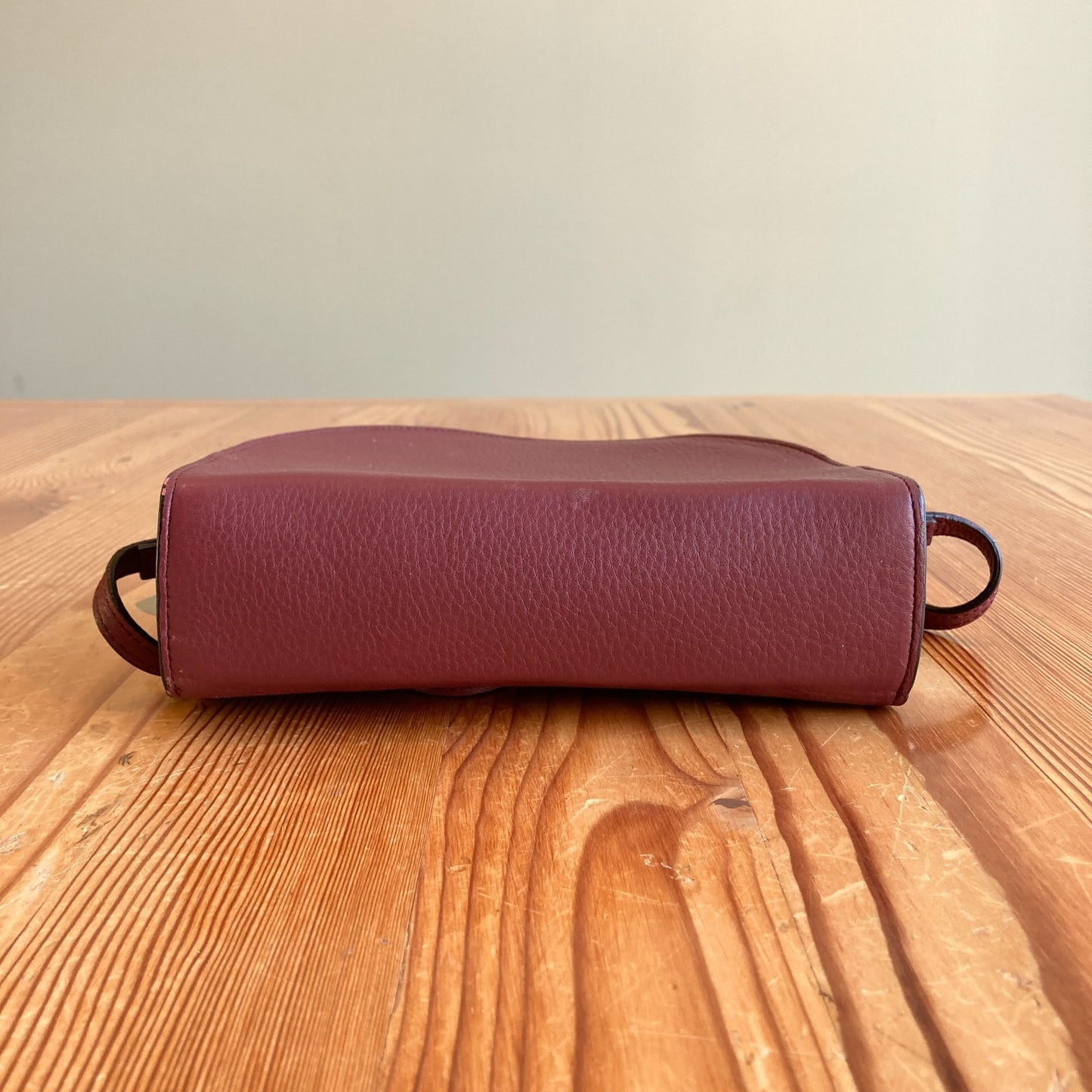 OAD New York Burgundy Leather Zip Around Crossbody Purse - 0416JW