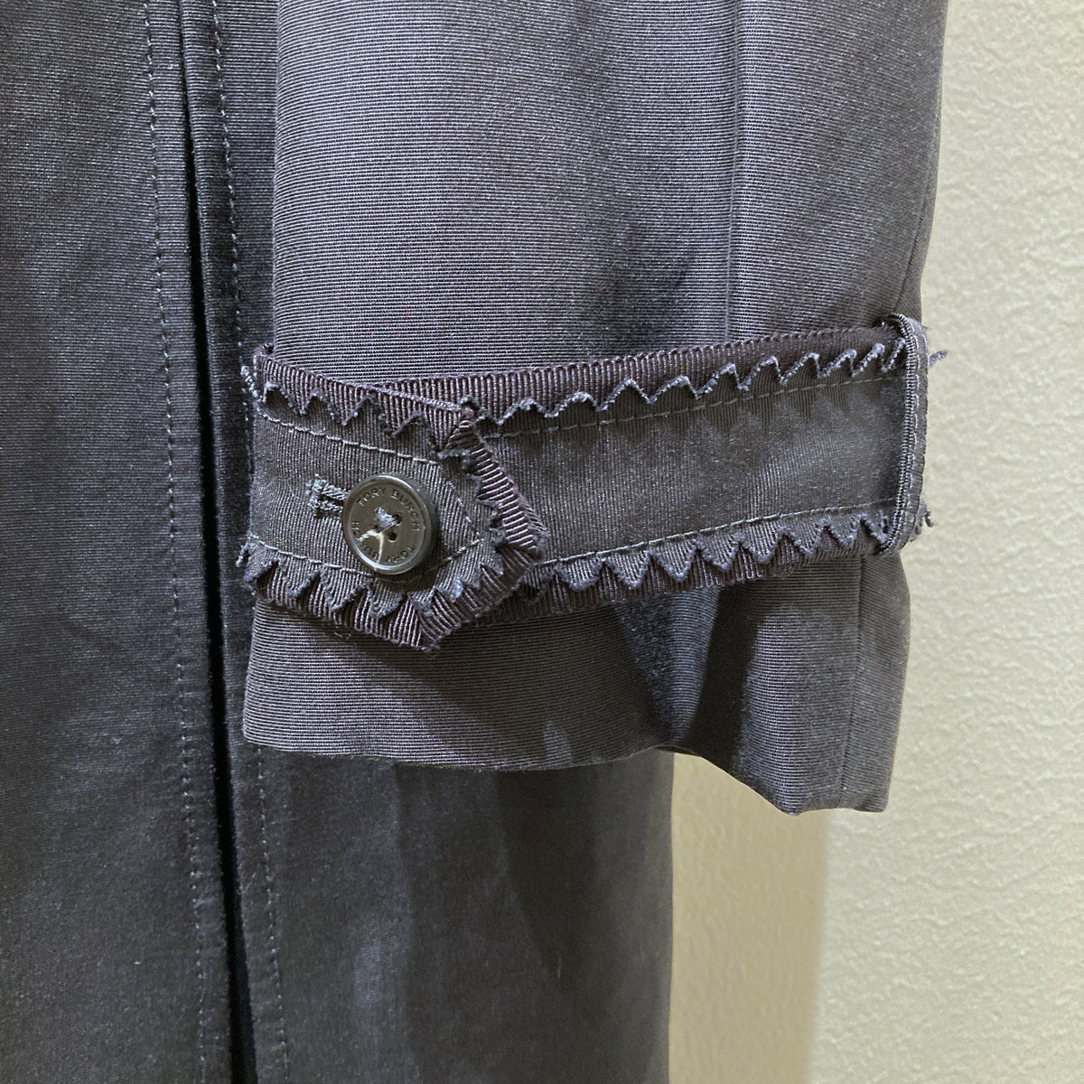 Tory Burch Black Pleated Double Breasted Jacket *no belt - Size 14 - 0320JS