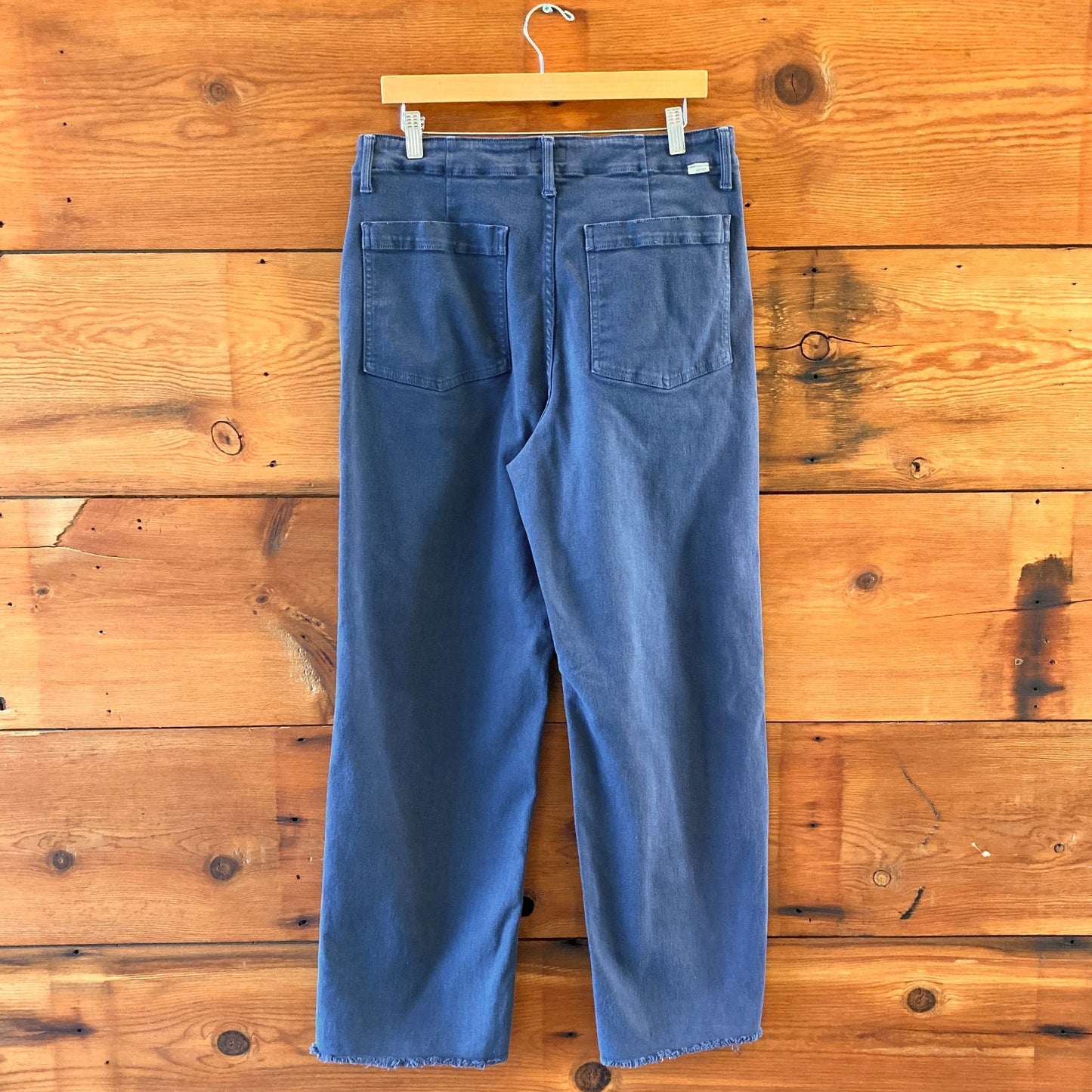 32 - Mother Insignia Blue The Major Zip Sneak Fray Womens Pants 0129CB